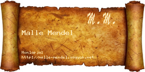 Malle Mendel névjegykártya